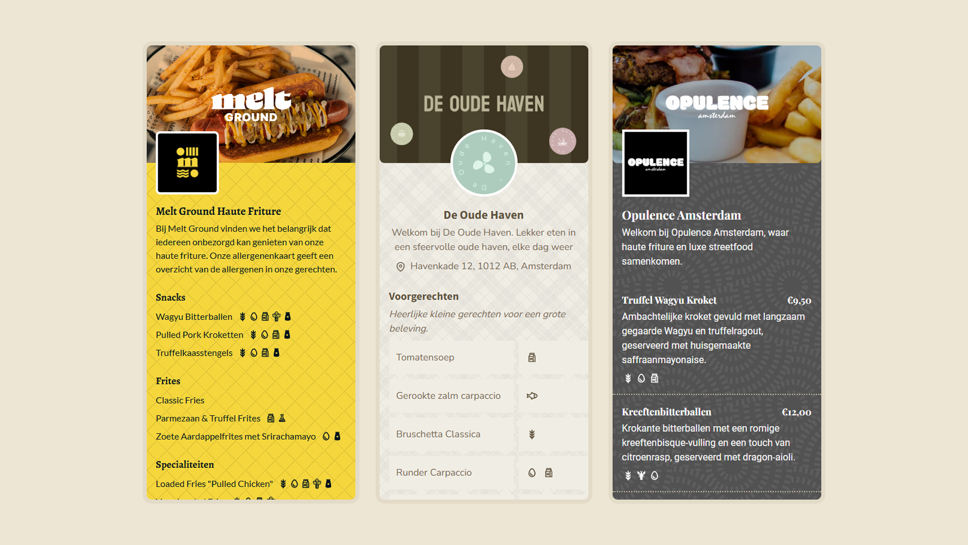 Digitale menukaart restaurant