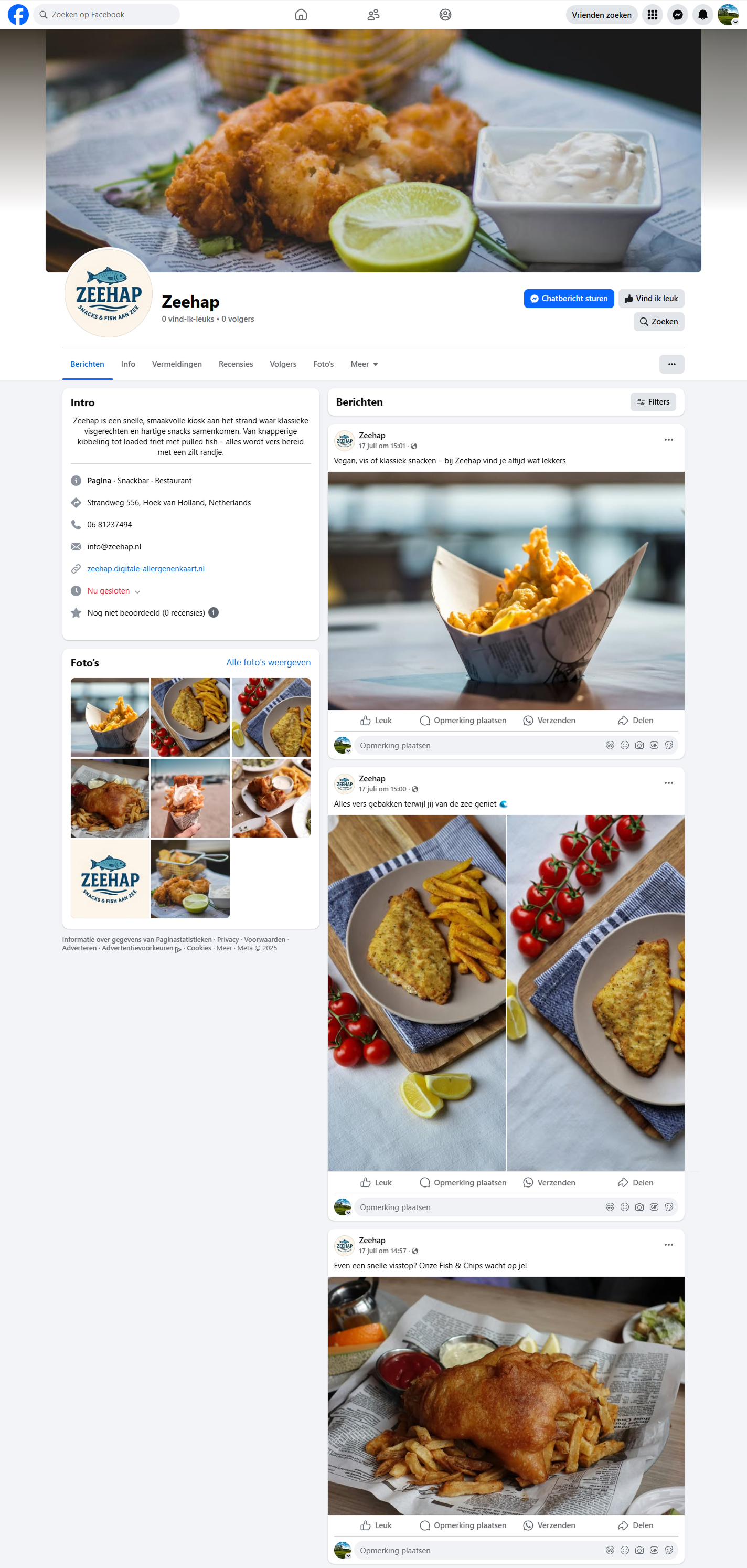 Zeehap Facebook pagina